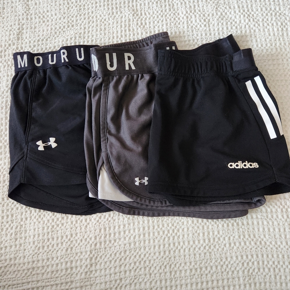 Set Of 3 Athletic Shorts- Under Armour, Adidas